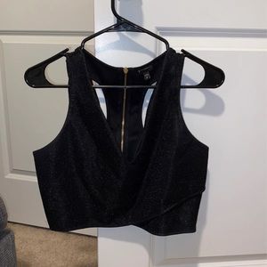 Black Sparkly Crop Top
